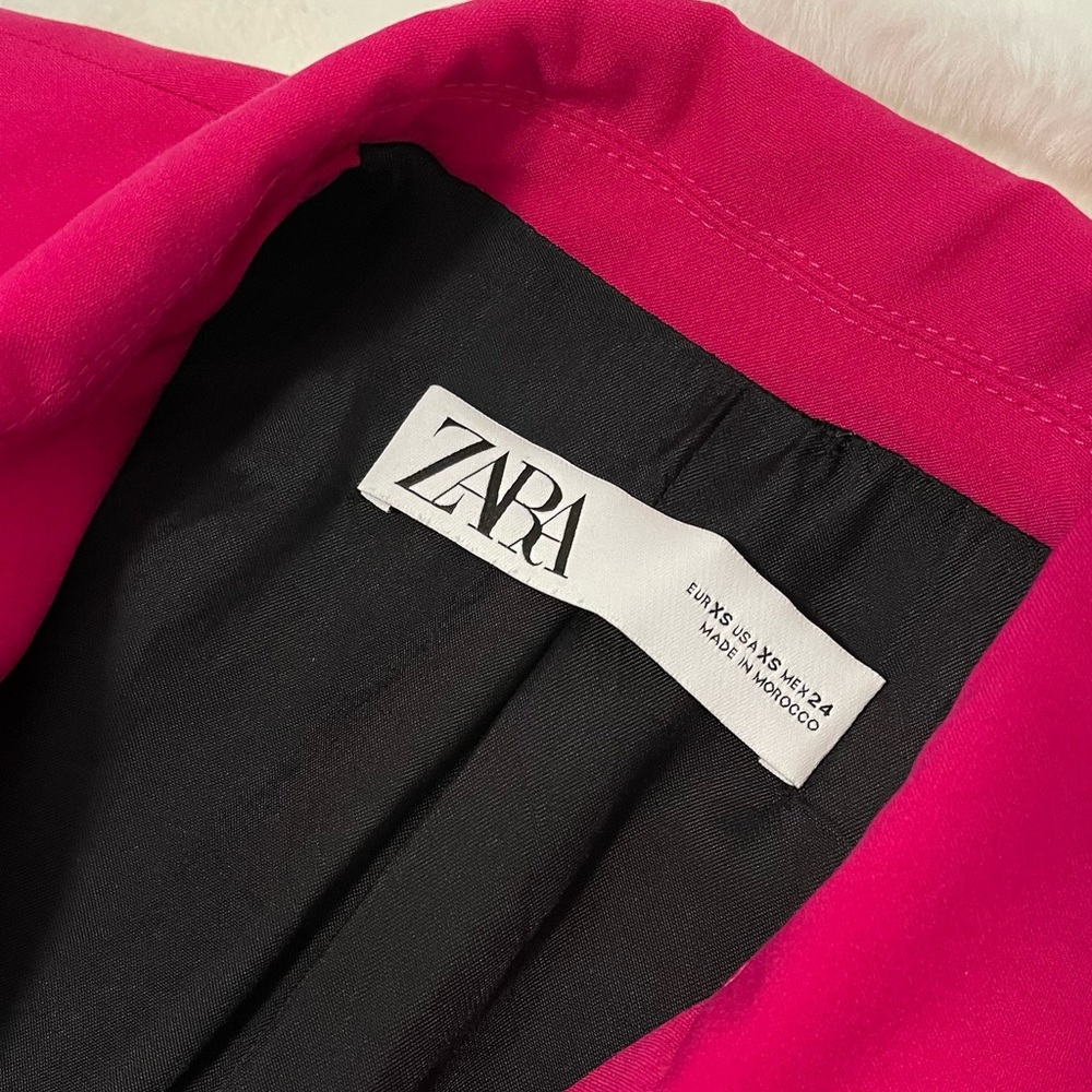 Zara Vibrant Pink Long Sleeve Dress - Picture 3 of 6
